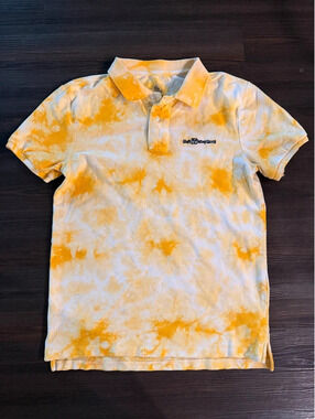 WDW small Polo Tie Dye Yellow Mickey Mouse Disney Parks Shirt